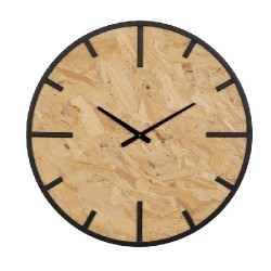 RELOJ DE PARED REDONDO NEGRO MADERA 60 CM