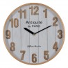 RELOJ DE PARED REDONDO BLANCO-NATURAL 32 CM