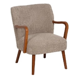 SILLON TAUPE TEJIDO CON PATAS DE MADERA