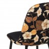 SILLA SALÓN O HABITACION NEGRA FLORES BEIS PATAS NEGRAS