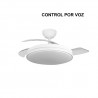 LÁMPARA VENTILADOR DE TECHO CON CONTROL POR VOZ BLANCO