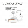 LÁMPARA VENTILADOR DE TECHO SILENCIOS CON COTROL POR VOZ BLANCO DAKOTA. Ventilador inteligente de aspas retráctiles LED. Función