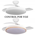 LÁMPARA VENTILADOR DE TECHO CON CONTROL POR VOZ BLANCO