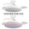 LÁMPARA VENTILADOR DE TECHO CON CONTROL POR VOZ BLANCO