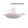 LÁMPARA VENTILADOR DE TECHO CON CONTROL POR VOZ BLANCO