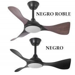 VENTILADOR DE TECHO SILENCIOSO CON LUZ Y ASPAS VISTAS CAIMAN