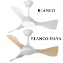 VENTILADOR DE TECHO SILENCIOSO CON LUZ Y ASPAS VISTAS BLANCO CAIMAN