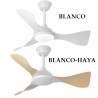 VENTILADOR DE TECHO SILENCIOSO CON LUZ Y ASPAS VISTAS BLANCO CAIMAN