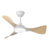 VENTILADOR DE TECHO SILENCIOSO CON LUZ Y ASPAS VISTAS BLANCO CAIMAN