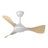 VENTILADOR DE TECHO SILENCIOSO CON LUZ Y ASPAS VISTAS BLANCO CAIMAN