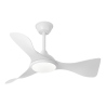 VENTILADOR DE TECHO SILENCIOSO CON LUZ Y ASPAS VISTAS BLANCO CAIMAN