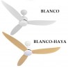 VENTILADOR DE TECHO CON ASPAS VISTAS CON LUZ GENIL BLANCO O HAYA