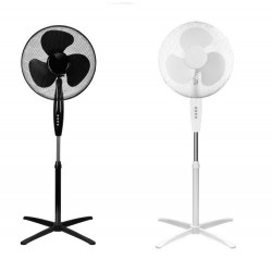 VENTILADOR DE PIE BÁSICO ORIENTABLE FIJO O ROTATORIO BLANCO O NEGRO FLIP