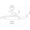VENTILADOR DE TECHO CONTROL APP EXTRA PLANO SILENCISO MADERA OSCURA MUMBAI