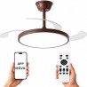 VENTILADOR DE TECHO CONTROL APP EXTRA PLANO SILENCISO MADERA OSCURA MUMBAI