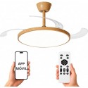 VENTILADOR DE TECHO CONTROL APP EXTRAPLANO SILENCIOSO MADERA CLARA MUMBAI