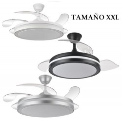 VENTILADOR DE TECHO XXL SILENCIOSO CON LUZ Y ASPAS RETRÁCTILES ESPARTA