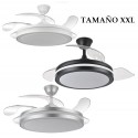 VENTILADOR DE TECHO XXL SILENCIOSO CON LUZ Y ASPAS RETRÁCTILES ESPARTA