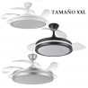 VENTILADOR DE TECHO XXL SILENCIOSO CON LUZ Y ASPAS RETRÁCTILES ESPARTA