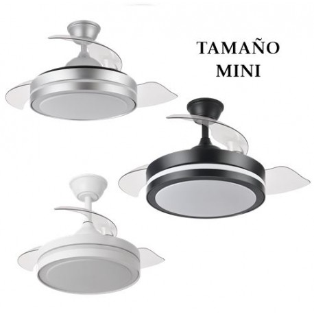 VENTILADOR DE TECHO MINI SILENCIOSO CON LUZ Y ASPAS RETRÁCTILES ESPARTA