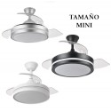 VENTILADOR DE TECHO MINI SILENCIOSO CON LUZ Y ASPAS RETRÁCTILES ESPARTA
