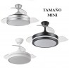 VENTILADOR DE TECHO MINI SILENCIOSO CON LUZ Y ASPAS RETRÁCTILES ESPARTA