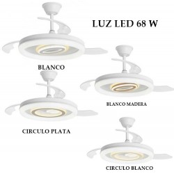 VENTILADOR DE TECHO CON ASPAS RETRÁCTILES Y LUZ POTENTE BRIBON