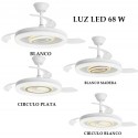 VENTILADOR DE TECHO CON ASPAS RETRÁCTILES Y LUZ POTENTE BRIBON
