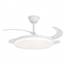 VENTILADOR DE TECHO DE ASPAS RETRÁCTILES CON LUZ BLANCO BASICO CRETA