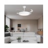 LAMPARA VENTILADOR DE TECHO ASPAS RETRÁCTILES BLANCO BASICO KORFU