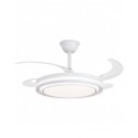 LAMPARA VENTILADOR DE TECHO ASPAS RETRÁCTILES BLANCO BASICO KORFU