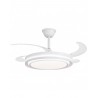 LAMPARA VENTILADOR DE TECHO ASPAS RETRÁCTILES BLANCO BASICO KORFU