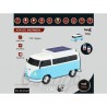 FURGONETA HIPPIE AZUL VINTAGE SOLAR CON ALTAVOZ Y RADIO INALÁMBRICO