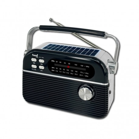 RADIO SOLAR VINTAGE NEGRA DIAL ANALOGICO AÑOS 60
