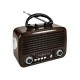 RADIO RETRO CON LINTERNA Y ASA DIAL ANALOGICO NOGAL OSCURO