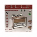 RADIO RETRO SOLAR CON LINTERNA Y ASA DIAL ANALOGICO