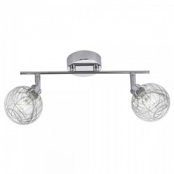 LÁMPARA DE TECHO PLANA CROMO ROLO 2 LUCES. Plafón de techo
