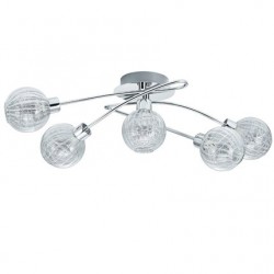 LÁMPARA DE TECHO ALARGADA PLANA CROMO. plafon de techo de 5 luces