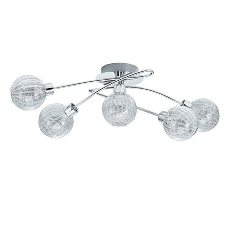 LÁMPARA DE TECHO ALARGADA PLANA CROMO. plafon de techo de 5 luces