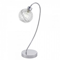 LÁMPARA PARA MESITA CROMO TULIPA DE CRISTAL ROLO