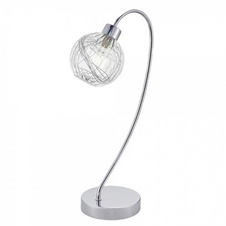 LÁMPARA PARA MESITA CROMO TULIPA DE CRISTAL ROLO