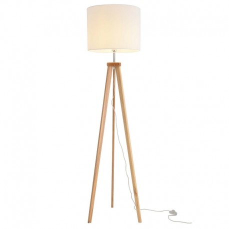 Lámpara de pie para salón NORDIC TRIPLE pantalla blanca