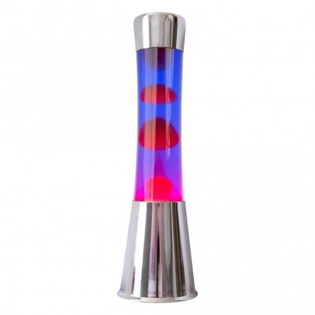 LAMPARA LAVA ROJA LIQUIDO MORADO BASE CROMO