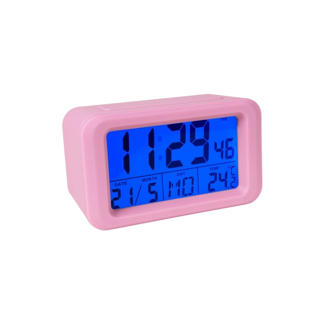 Reloj despertador digital multifuncional Led luz inteligente reloj  temperatura calendario perpetuo rosa brillar Electrónica